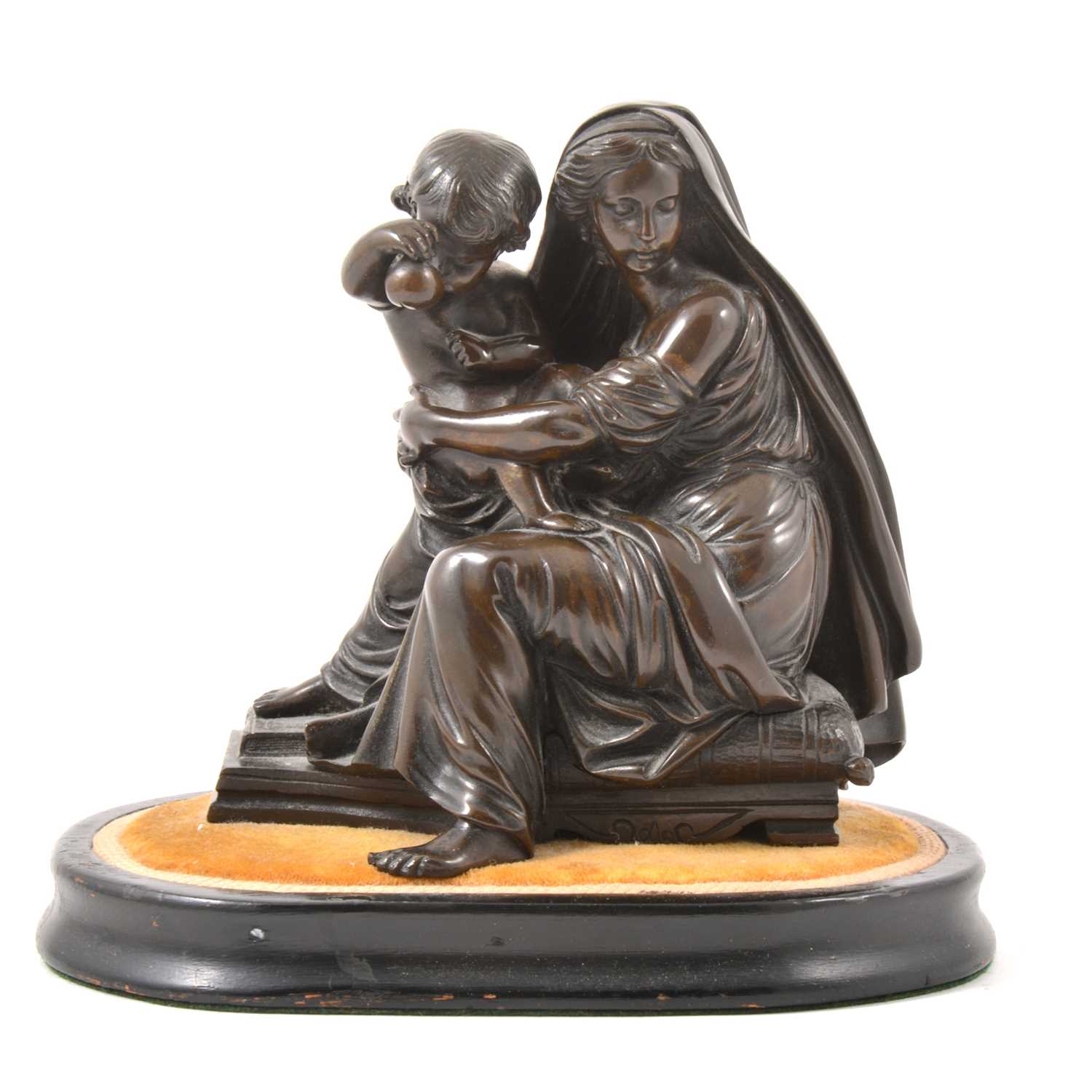 Lot 35 - Bronze group, Madonna and child