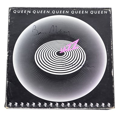 Lot 20 - Queen; Jazz LP vinyl record, appears to be signed by Brian May and Roger Taylor.