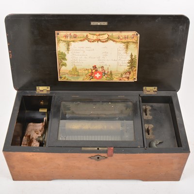 Lot 98 - A Swiss mechanical cylinder music box, playing eight airs.