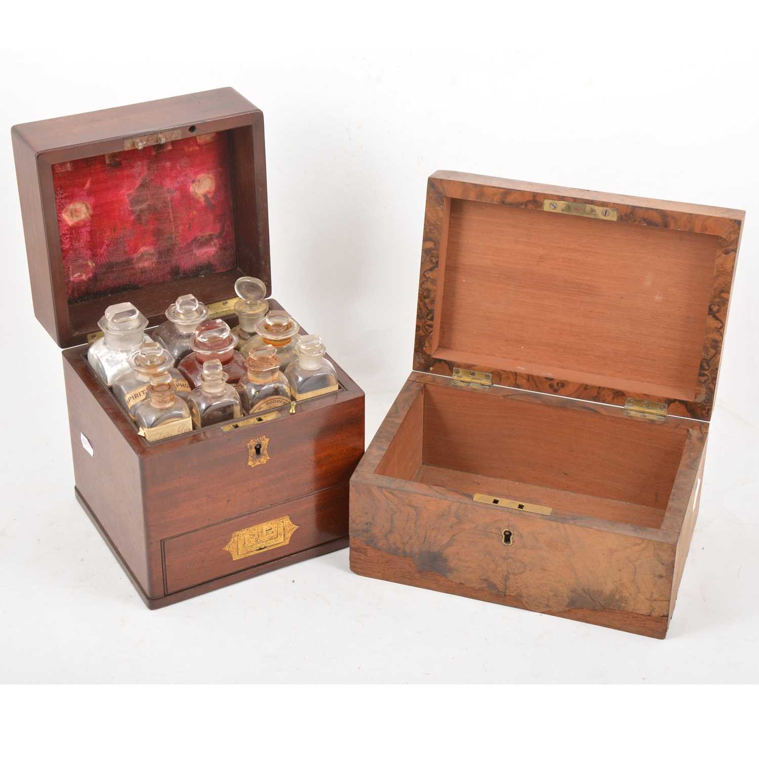Lot 94 - A 19th Century mahogany chemist's chest, and walnut box.