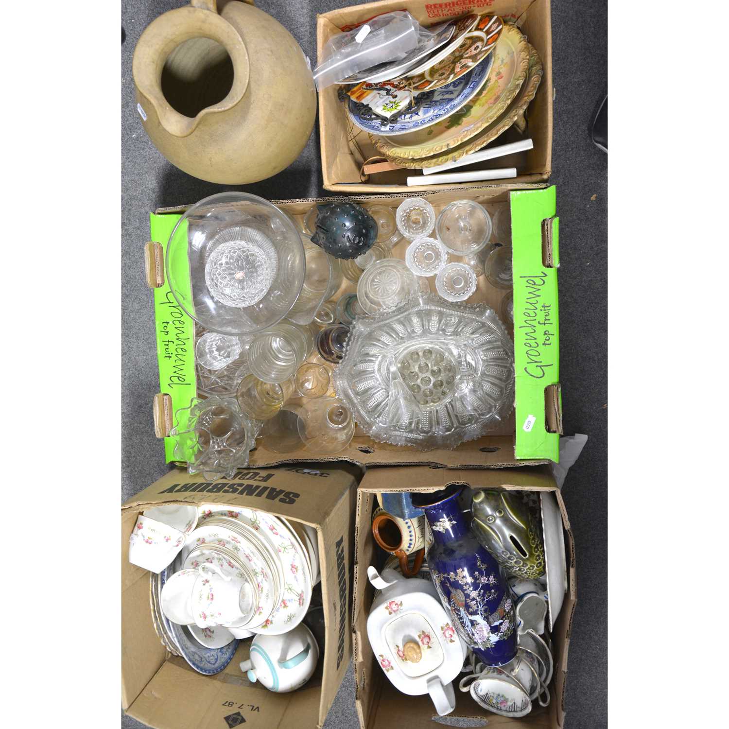 Lot 20 - Five boxes of assorted household ceramics and glass