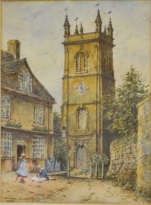 Lot 405 - English School, Blockley Church, watercolour