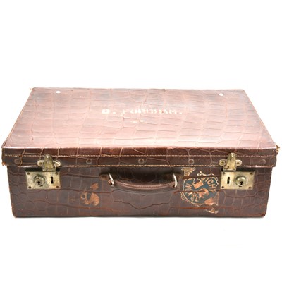 Lot 524 - Vintage leather suitcase