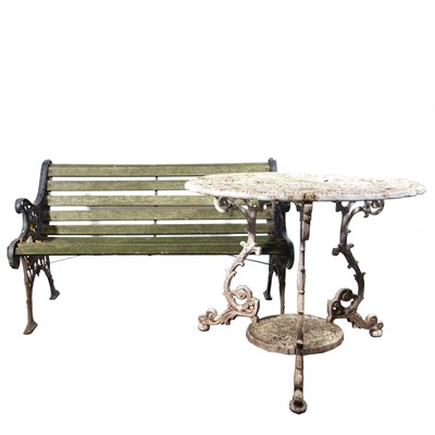 Lot 569 - Garden bench and a patio table