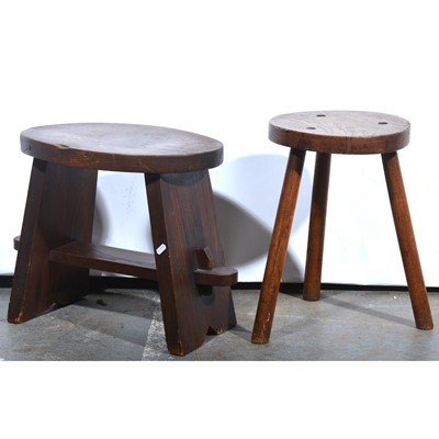 Lot 441 - Two oak stools