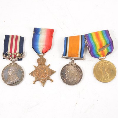 Lot 326 - 140 BMBR. H Owen R.A. 840116, set of four WWI Medals to include Bravery in The Field.