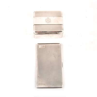 Lot 160 - A silver cigarette box and silver cigarette case.