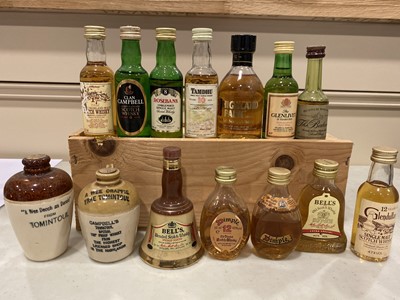 Lot 336 - A collection of whisky miniatures, approximately 200