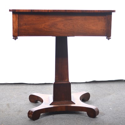 Lot 401 - Victorian rosewood pedestal worktable.