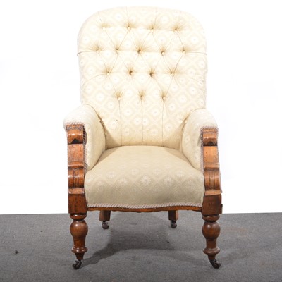 Lot 429 - Victorian mixed wood easy chair.