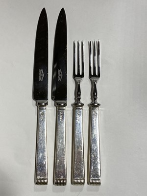 Lot 86 - Silver canteen of cutlery, twelve place setting