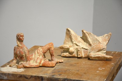 Lot 367 - Mary Milner Dickens - Reclining female figures, two terracotta studies