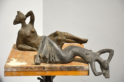 Lot 365 - Mary Milner Dickens - Reclining female figures, two sculptural studies