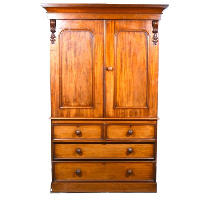 Lot 472 - Victorian mahogany linen press