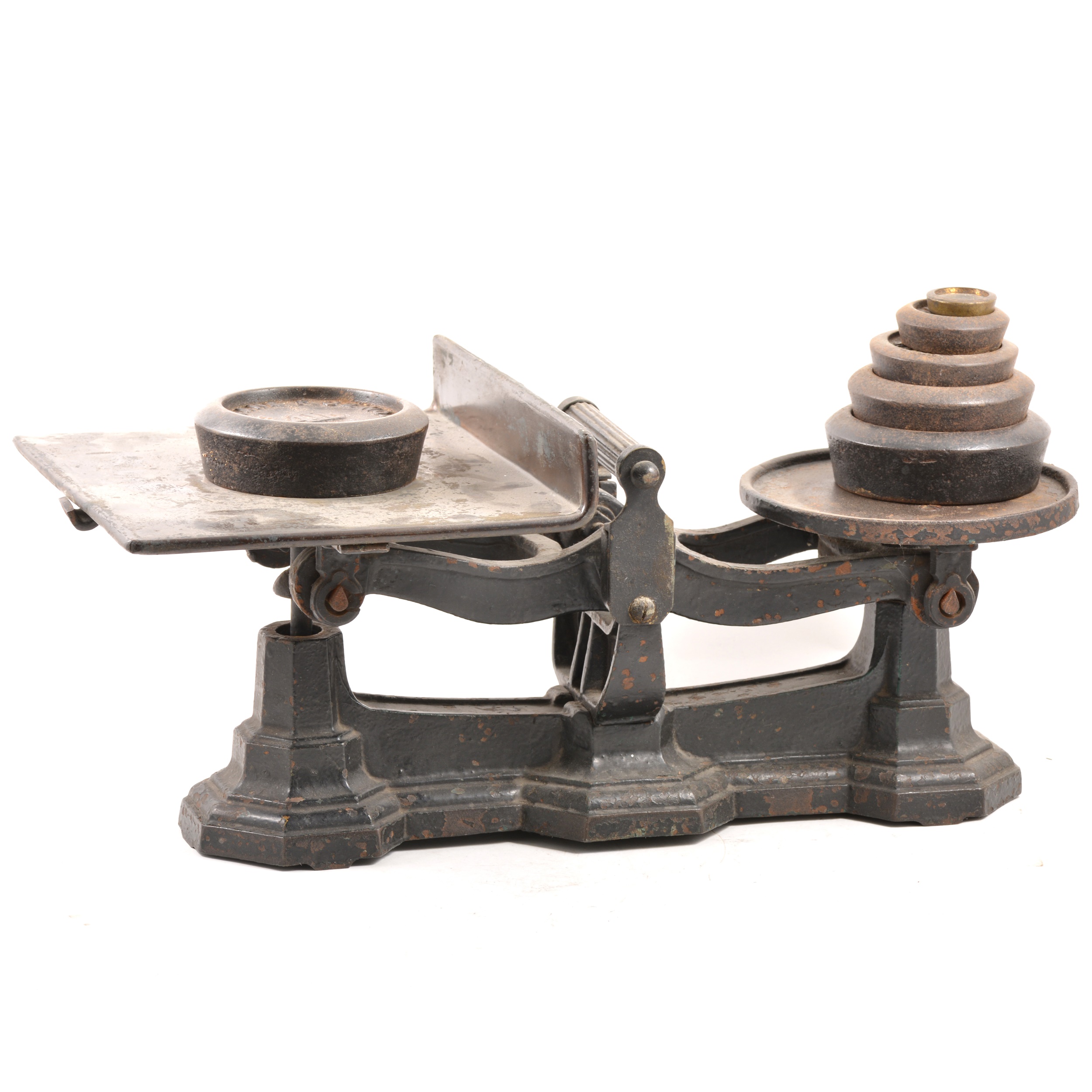 Lot 134 Set of cast iron scales with weights.