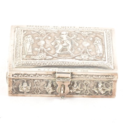 Lot 162 - A Burmese white metal box