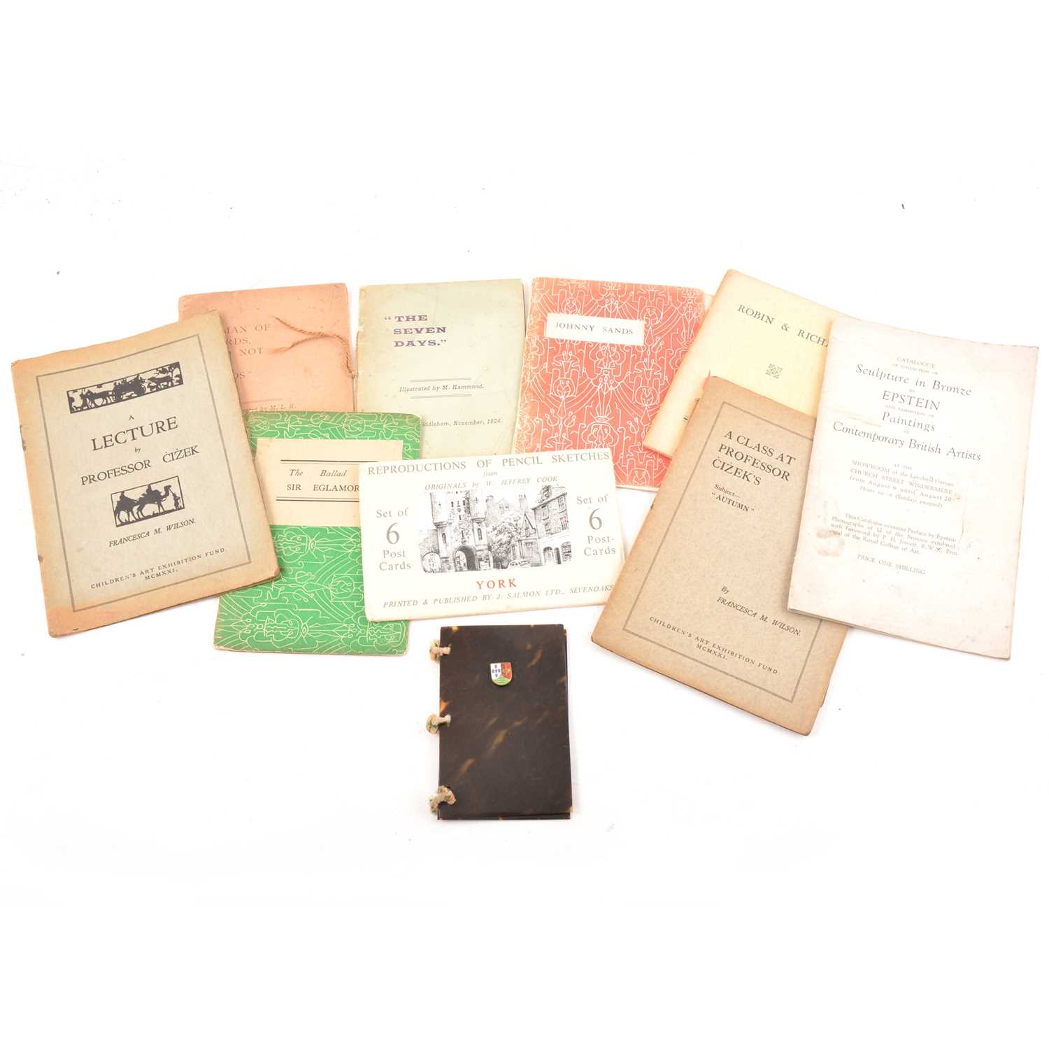Lot 146 - Mildred Hammond, illustrated books, ephemera and tortoiseshell hinged boards.