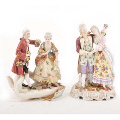 Lot 22 - Two Continental porcelain figural groups
