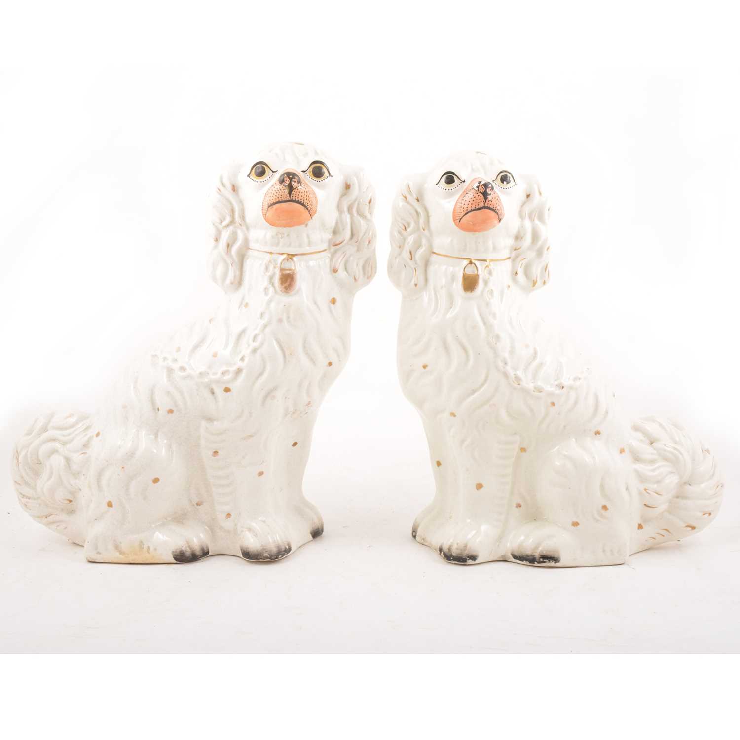 Lot 29 - Pair of large Staffordshire King Charles Spaniels.