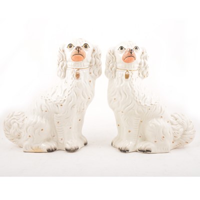 Lot 29 - Pair of large Staffordshire King Charles Spaniels.