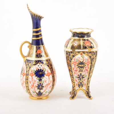 Lot 5 - A Royal Crown Derby Imari pattern ewer and vase.