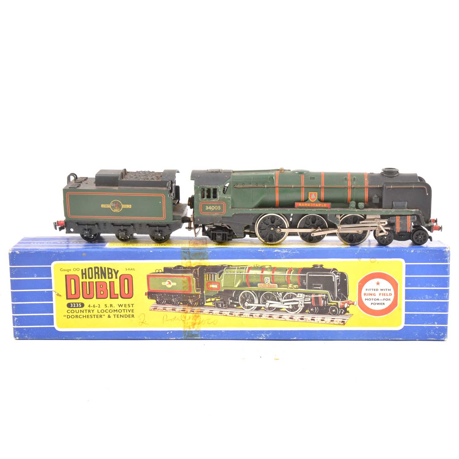 Lot 194 - A Hornby Dublo 4-6-2 BR Locomotive "Barnstaple" and tender, boxed.