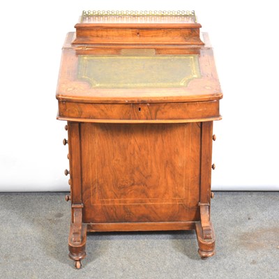 Lot 575 - Victorian walnut Davenport desk