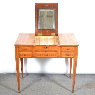 Lot 583 - 19th Century French walnut and parquetry dressing table