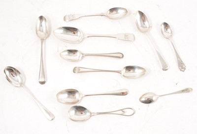 Lot 289 - A collection of silver tea and coffee spoons.