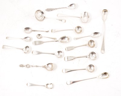 Lot 290 - A collection of silver condiment spoons.