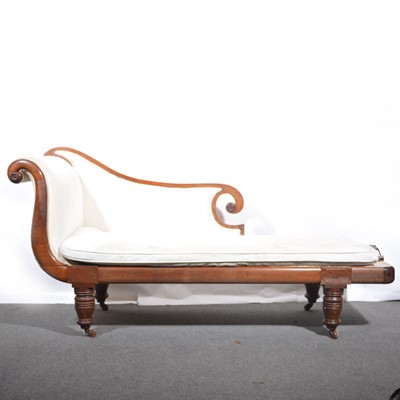 Lot 496 - Victorian mahogany chaise longue.