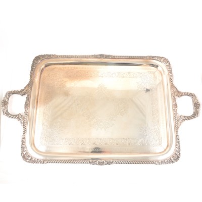 Lot 111 - A late Victorian silver tea tray