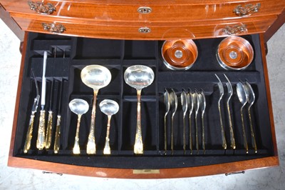 Lot 85 - An extensive canteen of silver and parcel gilt cutlery
