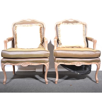 Lot 383 - Pair of French fauteuil, late 20th century.