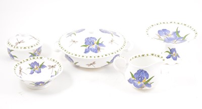 Lot 97 - An extensive Queen's China Blue Iris pattern dinner service and teaset.