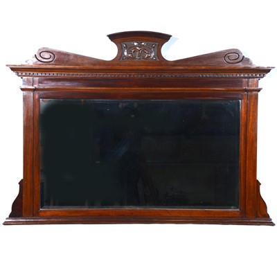 Lot 547 - Edwardian walnut overmantle mirror