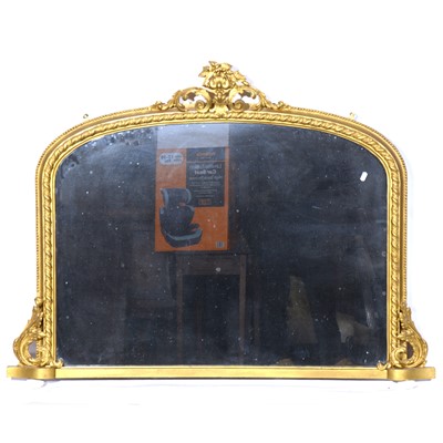 Lot 545 - Victorian gilt overmantel mirror.