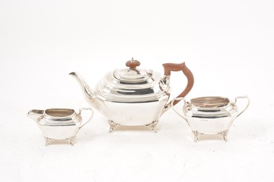 Lot 285 - A silver three piece teaset by James Deakin & Sons, Sheffield 1922