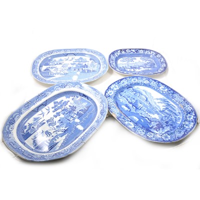 Lot 40 - A collection of seven Staffordshire transferware platters.