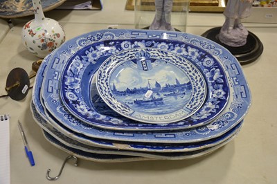 Lot 40 - A collection of seven Staffordshire transferware platters.