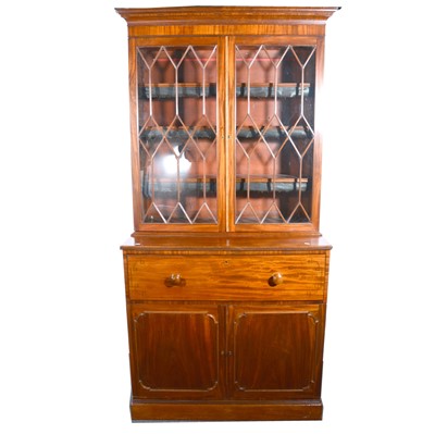 Lot 403 - A William IV mahogany secretaire bookcase.