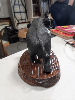 Lot 121 - Tokyo School, a cast bronze patinated elephant.