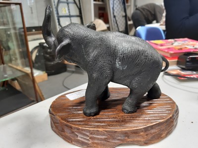 Lot 121 - Tokyo School, a cast bronze patinated elephant.