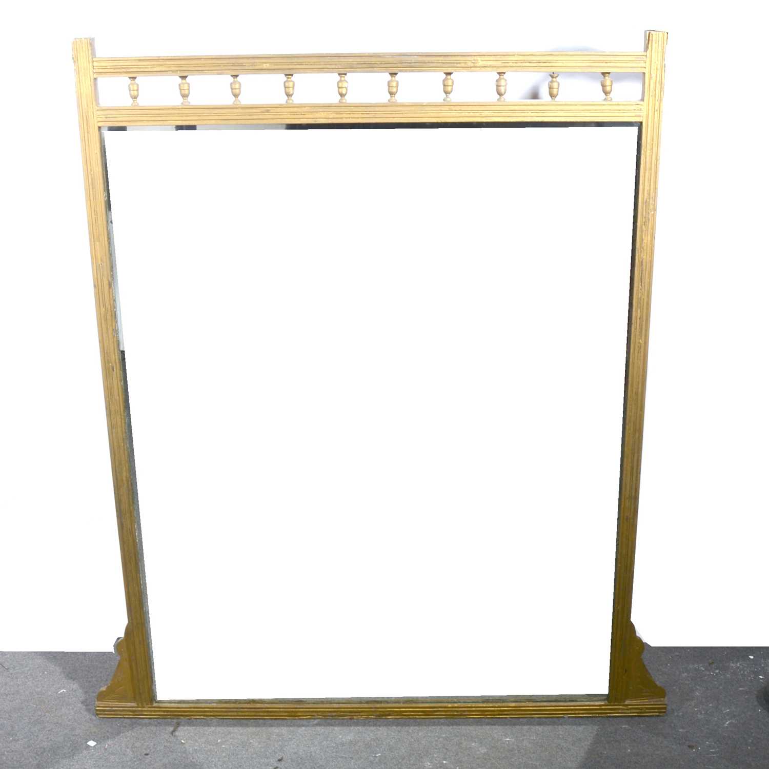 Lot 145 - A Victorian gilt painted overmantel mirror.