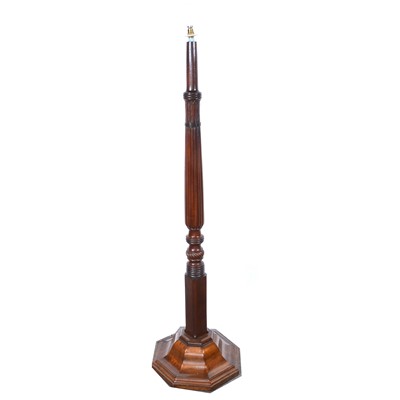 Lot 45 - A mahogany standard lamp.