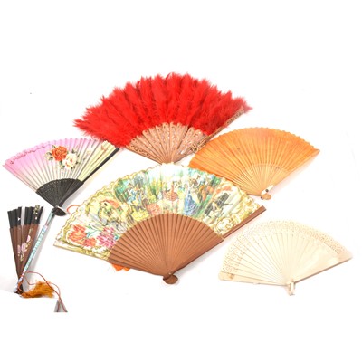 Lot 153 - A collection of folding fans.