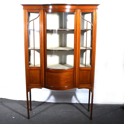 Lot 42 - An Edwardian inlaid mahogany display cabinet.