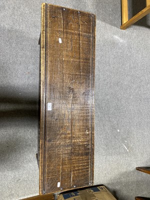 Lot 40 - A reproduction oak six plank coffer, small size.