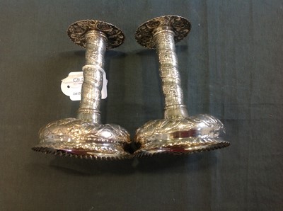 Lot 169 - Pair of silver candlesticks of late 17th Century design