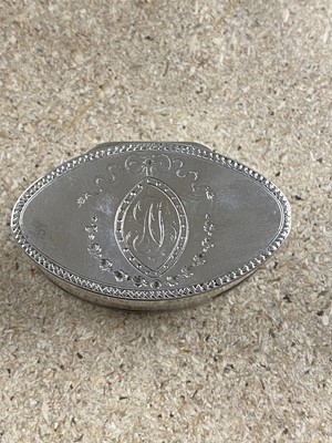 Lot 142 - George III silver navette-shape nutmeg grater